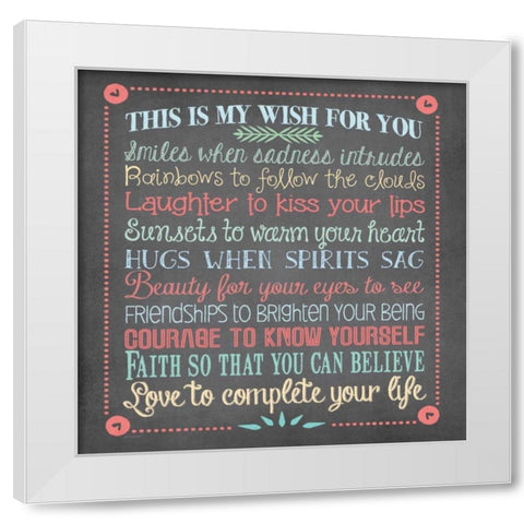 Faith Wishes White Modern Wood Framed Art Print by Moulton, Jo