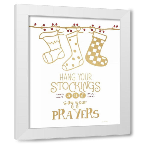 Stockings White Modern Wood Framed Art Print by Moulton, Jo