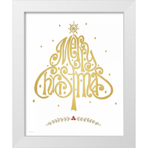 Merry Christmas White Modern Wood Framed Art Print by Moulton, Jo