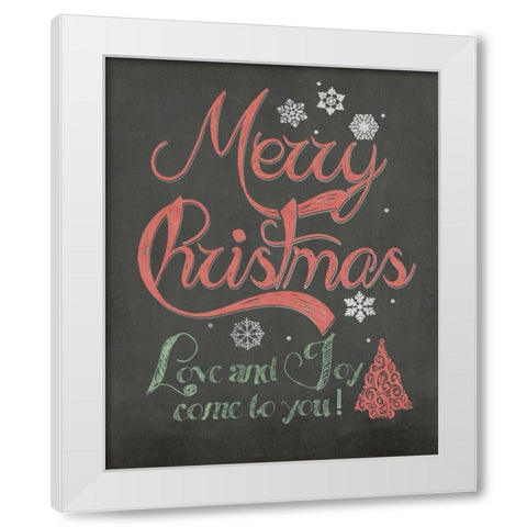 Merry Christmas White Modern Wood Framed Art Print by Moulton, Jo