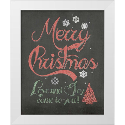 Merry Christmas White Modern Wood Framed Art Print by Moulton, Jo