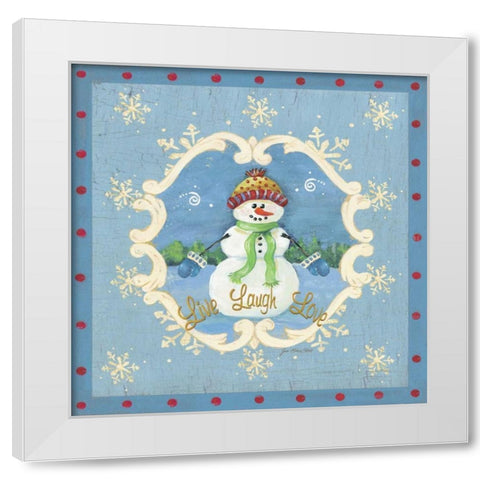 Live Laugh Love White Modern Wood Framed Art Print by Moulton, Jo