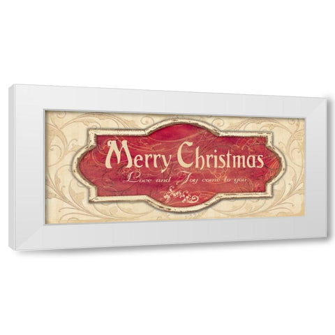 Merry Christmas White Modern Wood Framed Art Print by Moulton, Jo