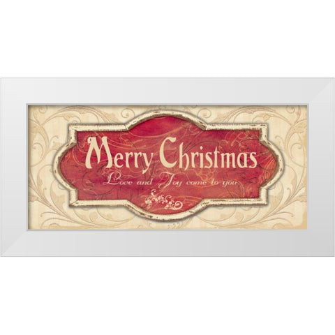 Merry Christmas White Modern Wood Framed Art Print by Moulton, Jo