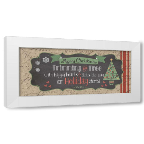 Merry Christmas White Modern Wood Framed Art Print by Moulton, Jo