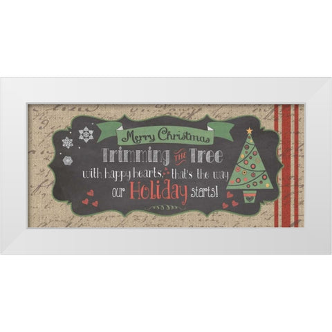 Merry Christmas White Modern Wood Framed Art Print by Moulton, Jo