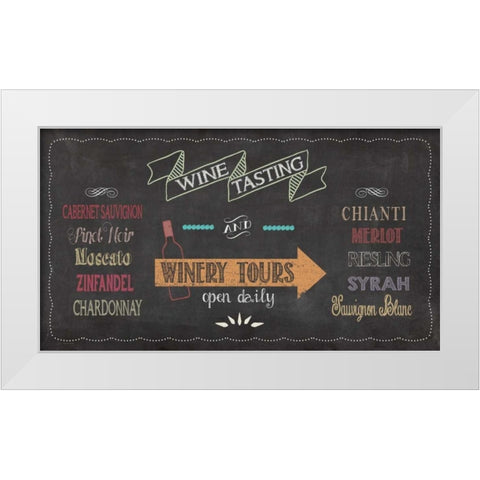 Wine Tasting White Modern Wood Framed Art Print by Moulton, Jo