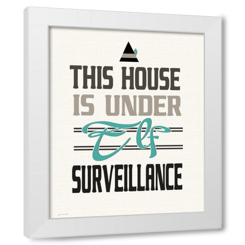 Elf Surveillance White Modern Wood Framed Art Print by Moulton, Jo