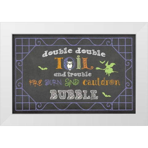 Toil and Trouble White Modern Wood Framed Art Print by Moulton, Jo