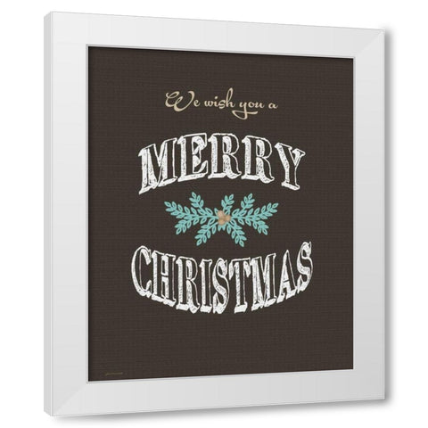 Merry Christmas Wish White Modern Wood Framed Art Print by Moulton, Jo