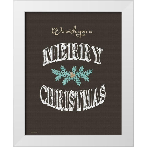 Merry Christmas Wish White Modern Wood Framed Art Print by Moulton, Jo