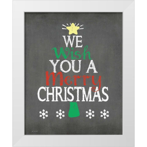 We Wish You White Modern Wood Framed Art Print by Moulton, Jo