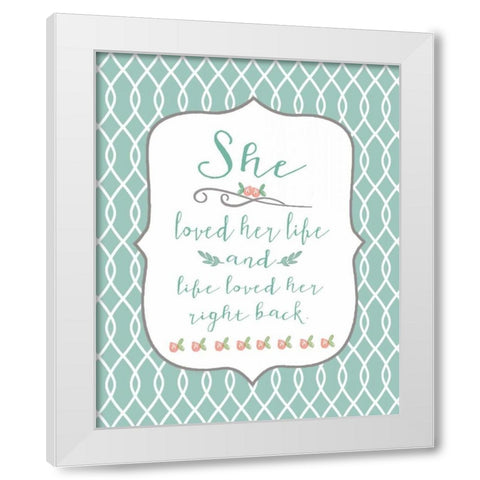 Love Her Life White Modern Wood Framed Art Print by Moulton, Jo