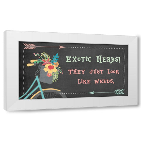 Exotic Herbs - Bike White Modern Wood Framed Art Print by Moulton, Jo