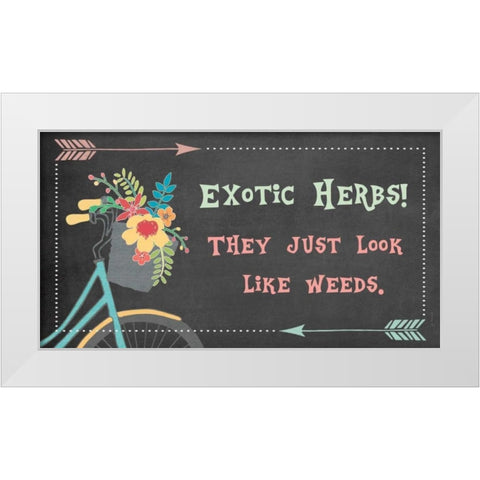 Exotic Herbs - Bike White Modern Wood Framed Art Print by Moulton, Jo