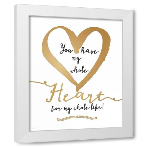 Whole Heart Gold White Modern Wood Framed Art Print by Moulton, Jo