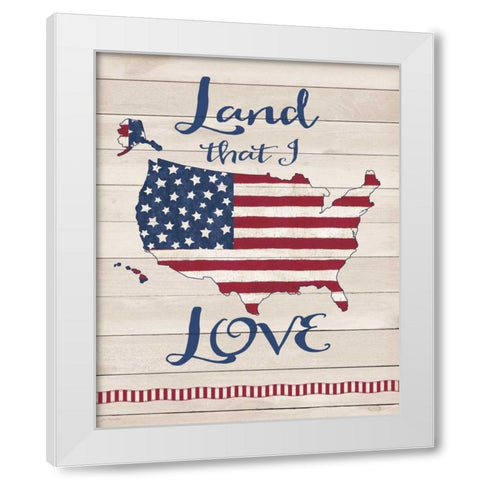 Land I Love White Modern Wood Framed Art Print by Moulton, Jo