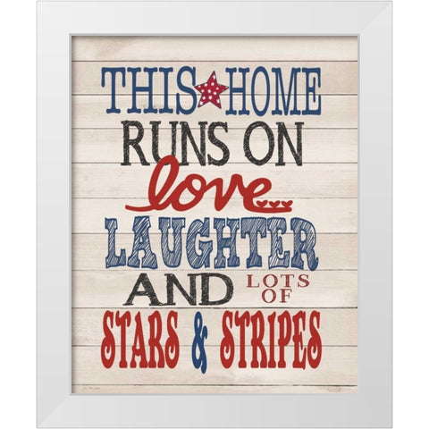 Stars and Stripes White Modern Wood Framed Art Print by Moulton, Jo