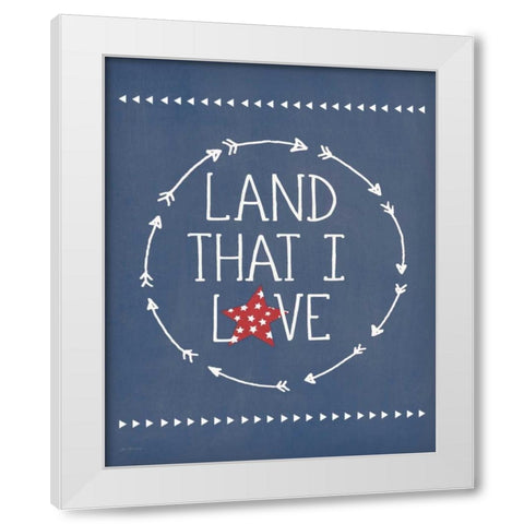 Land I Love White Modern Wood Framed Art Print by Moulton, Jo