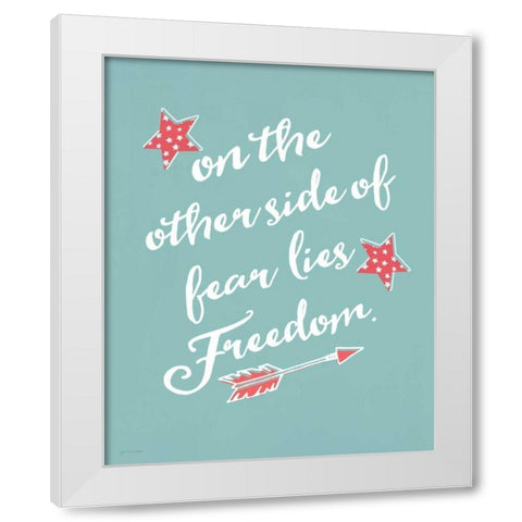 Freedom White Modern Wood Framed Art Print by Moulton, Jo