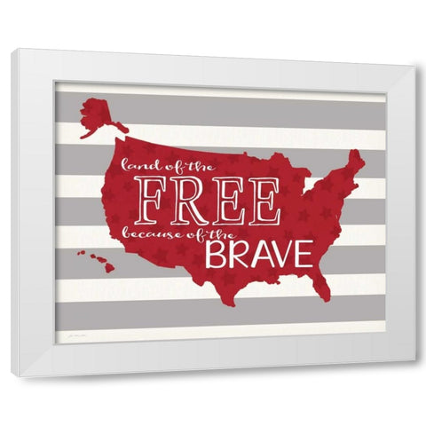 Map of the Free White Modern Wood Framed Art Print by Moulton, Jo