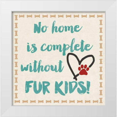 Fur Kids White Modern Wood Framed Art Print by Moulton, Jo