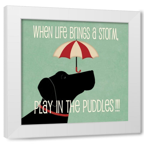 Puddles White Modern Wood Framed Art Print by Moulton, Jo