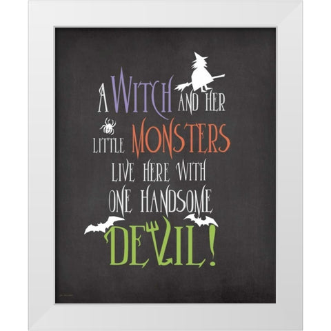 Witch Monsters White Modern Wood Framed Art Print by Moulton, Jo