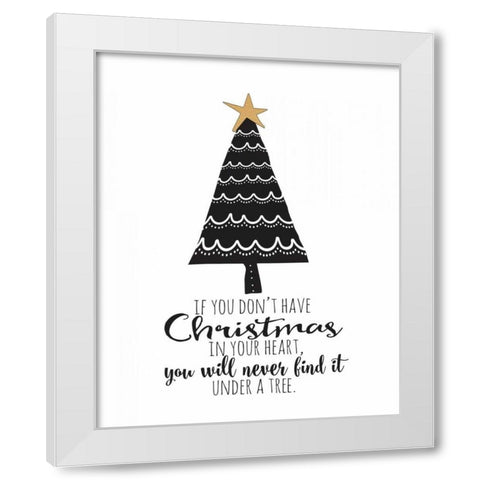 A Christmas Heart White Modern Wood Framed Art Print by Moulton, Jo