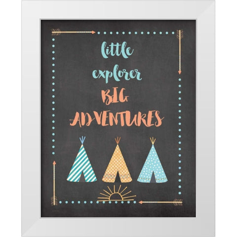 Little Explorer White Modern Wood Framed Art Print by Moulton, Jo