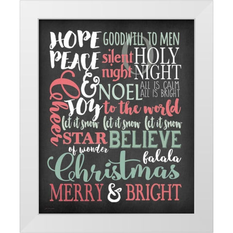 Merry and Bright Subway White Modern Wood Framed Art Print by Moulton, Jo