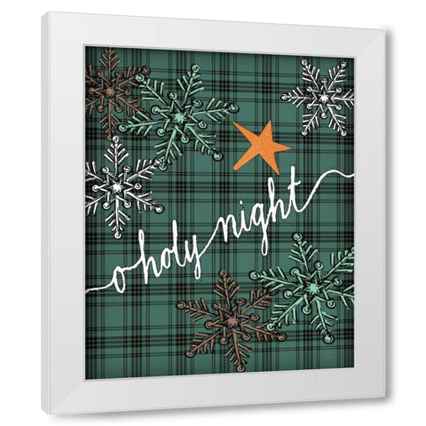 O Holy Night Plaid White Modern Wood Framed Art Print by Moulton, Jo