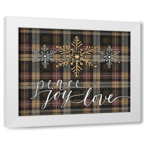 Peace Joy Love White Modern Wood Framed Art Print by Moulton, Jo