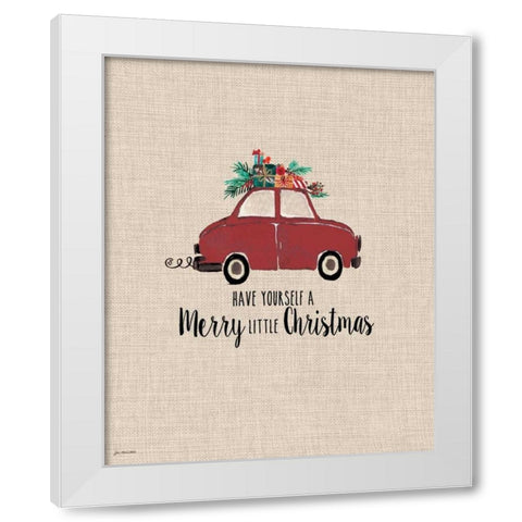 Merry Little Christmas White Modern Wood Framed Art Print by Moulton, Jo