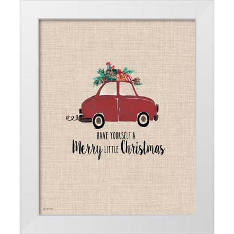 Merry Little Christmas White Modern Wood Framed Art Print by Moulton, Jo