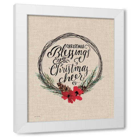 Christmas Blessings White Modern Wood Framed Art Print by Moulton, Jo