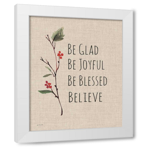 Believe White Modern Wood Framed Art Print by Moulton, Jo
