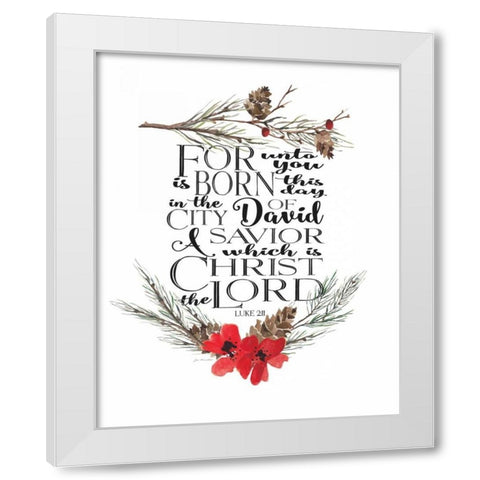 Modern Luke 2-11 White Modern Wood Framed Art Print by Moulton, Jo