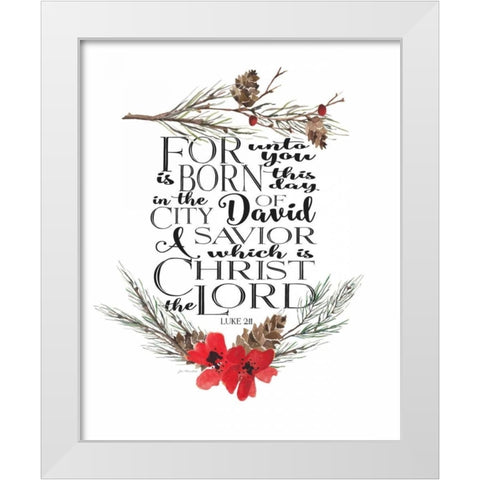 Modern Luke 2-11 White Modern Wood Framed Art Print by Moulton, Jo