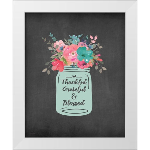 T G and Blessed White Modern Wood Framed Art Print by Moulton, Jo