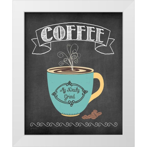 Daily Grind White Modern Wood Framed Art Print by Moulton, Jo