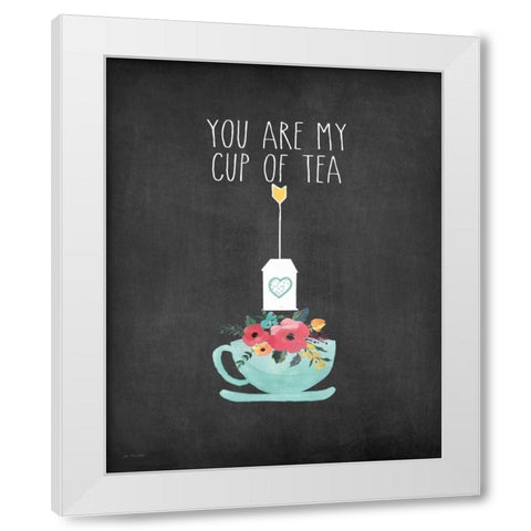 Cup of Tea White Modern Wood Framed Art Print by Moulton, Jo