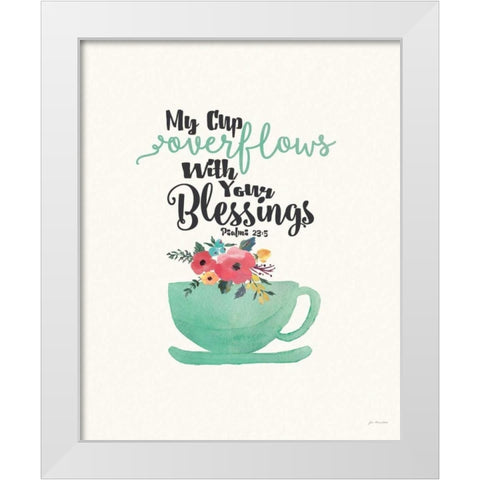 Cup of Blessings White Modern Wood Framed Art Print by Moulton, Jo