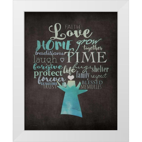 Family Tree White Modern Wood Framed Art Print by Moulton, Jo