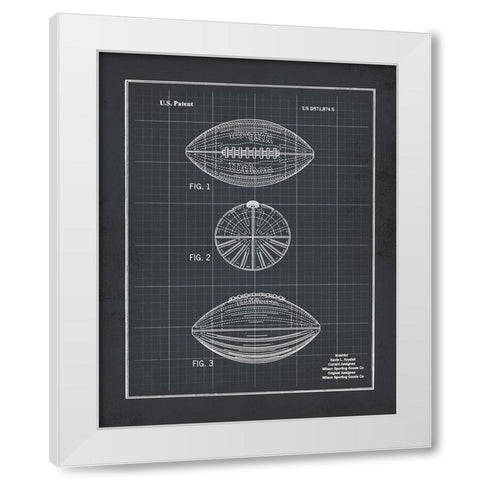 Football - Black White Modern Wood Framed Art Print by Moulton, Jo