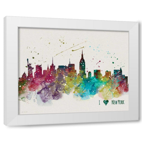 New York White Modern Wood Framed Art Print by Moulton, Jo