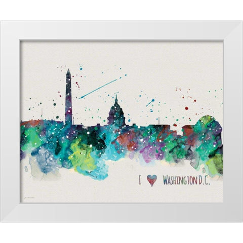 Washington DC White Modern Wood Framed Art Print by Moulton, Jo
