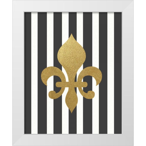 Fleur de Lis III White Modern Wood Framed Art Print by Moulton, Jo