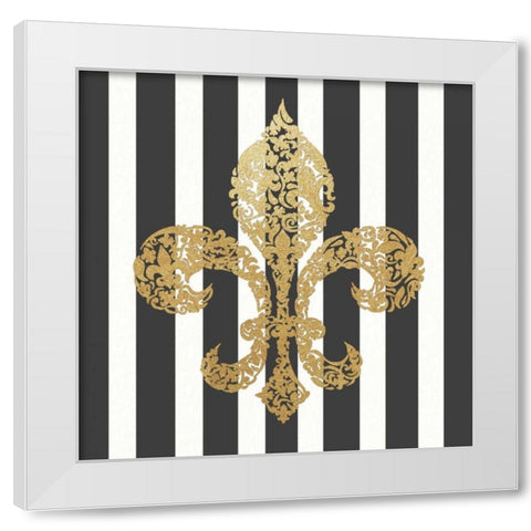 Fleur de Lis VI White Modern Wood Framed Art Print by Moulton, Jo