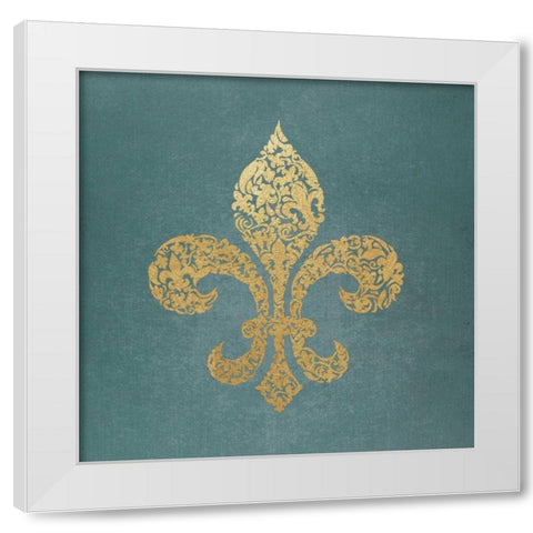 Rustic Fleur de Lis White Modern Wood Framed Art Print by Moulton, Jo